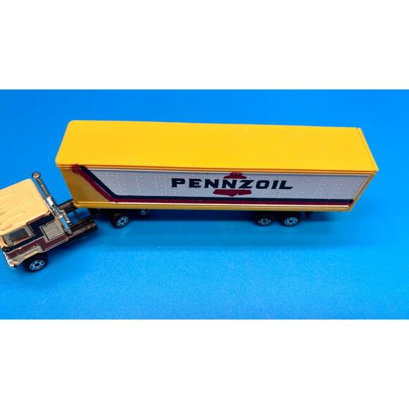 Vintage PENNZOIL MACk Semi-Truck Tractor & Trailer HO Scale Cabover yellow - Picture 16 of 16